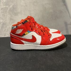 Air Jordan 1 Mid Shoes Youth Size 4.5Y Barcelona Sweater Nike Retro DC7248-600